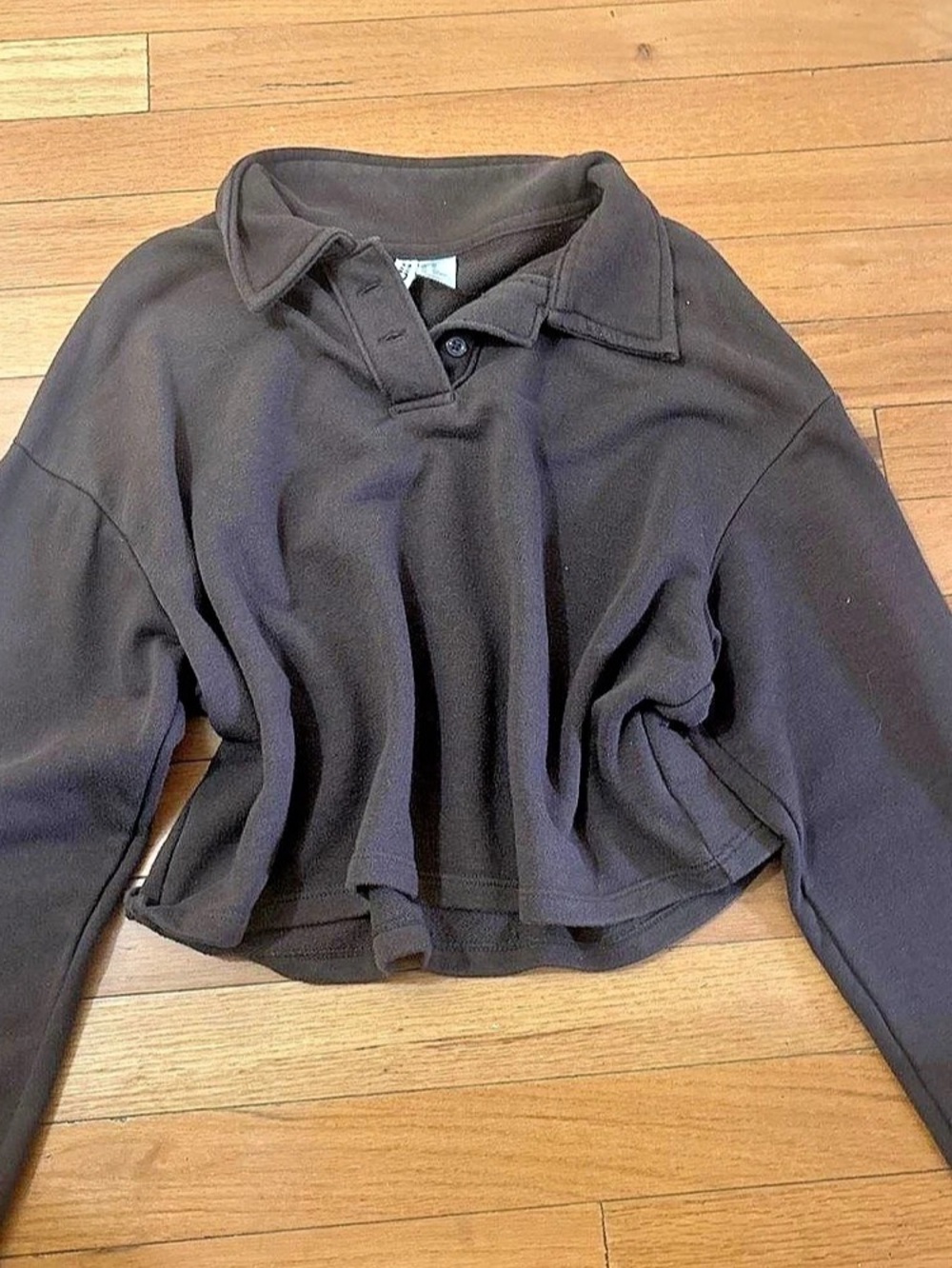 H&M Cropped Collared Jacket in Brown Size XS